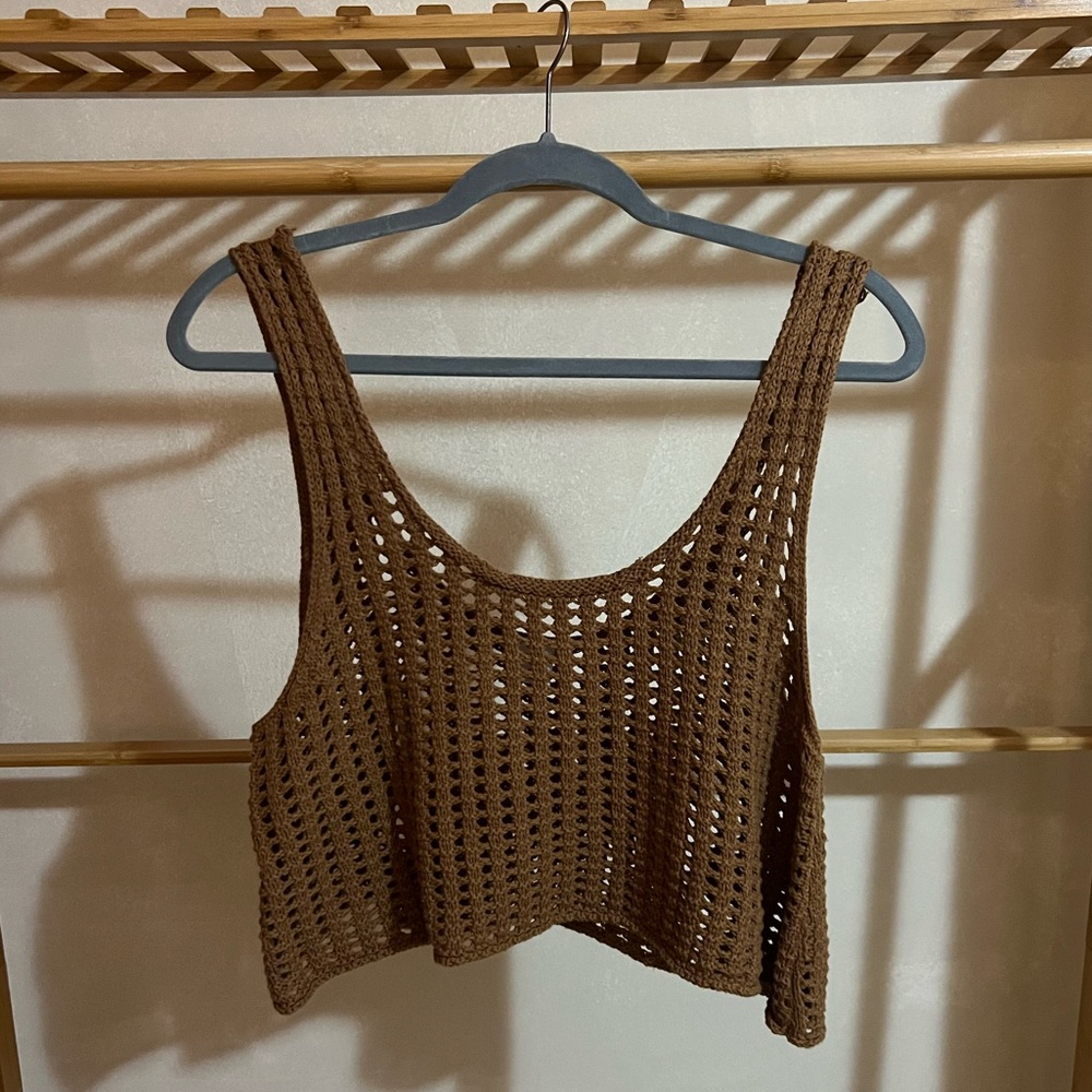 Wild Fable Women’s Cropped Open Knit Sweater Tank Top